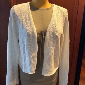 Eileen Fisher white cotton knit cardigan large